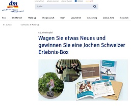 Jochen Schweizer Erlebnis-Box Gewinnspiel