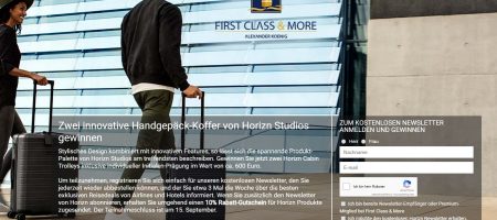 Horizn Studios Koffer Gewinnspiel, First Class and More Gewinnspiel
