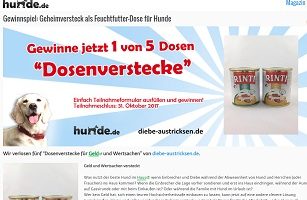 Dosenversteck Gewinnspiel