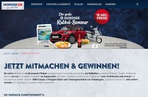 Nordsee Rubbellos Gewinnspiel, Nordsee Gewinnspiel
