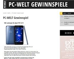 HTC U11 Gewinnspiel, PC Welt Gewinnspiel