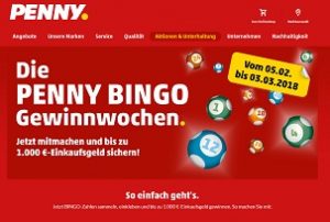 Penny Bingo, Penny Gewinnspiel