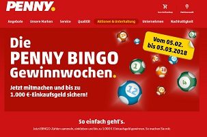 Penny Bingo, Penny Gewinnspiel