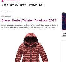 Blauer Daunenjacke Gewinnspiel