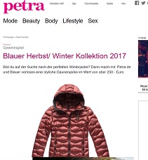 Blauer Daunenjacke Gewinnspiel