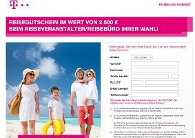 Telekom Reisegutschein Gewinnspiel, Telekom Gewinnspiel