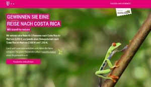 Costa Rica Reise Gewinnspiel, Telekom Gewinnspiel