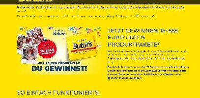 Butaris Bargeld Gewinnspiel, Butaris Gewinnspiel