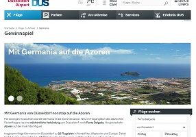 Azoren Flug Gewinnspiel, Düsseldorf Airport Gewinnspiel