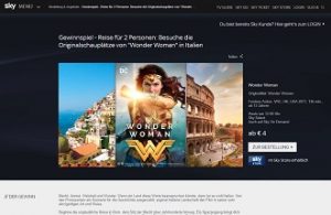 Sky Wonder Woman Gewinnspiel