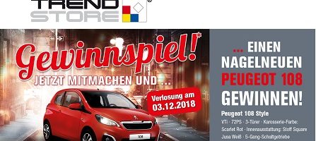 Peugeot 108 Gewinnspiel, Trendstore Gewinnspiel