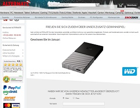 WD Mobile SSD Festplatte Gewinnspiel, Alternate Gewinnspiel