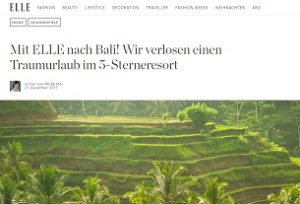 Bali Urlaub Gewinnspiel, Elle Gewinnspiel