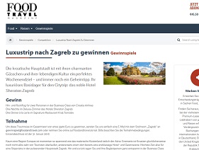 Zagreb Reise Gewinnspiel, Food and Travel Gewinnspiel
