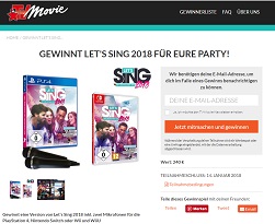 Let's Sing Gewinnspiel, TV Movie Gewinnspiel