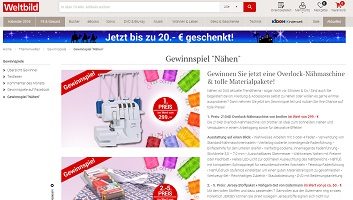 Brother Nähmaschine Gewinnspiel, Weltbild Gewinnspiel