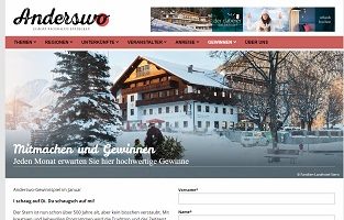 Familien Landhotel Stern Gewinnspiel, anderswo Gewinnspiel