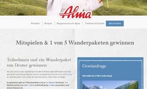 Deuter Wanderpaket Gewinnspiel, Alma Gewinnspiel