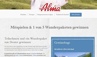 Deuter Wanderpaket Gewinnspiel, Alma Gewinnspiel