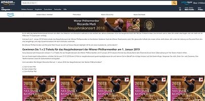 Wiener Philharmoniker Gewinnspiel, Amazon Gewinnspiel