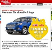 Ford Kuga Gewinnspiel, Auto Motor und Sport Gewinnspiel
