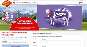 Milka Überraschungs-Paket Gewinnspiel, Call a Pizza Gewinnspiel