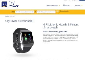 Fitbit Ionic Gewinnspiel, CityPower Gewinnspiel