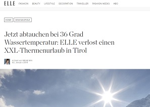 Hotel Aqua Dome Gewinnspiel, Elle Gewinnspiel