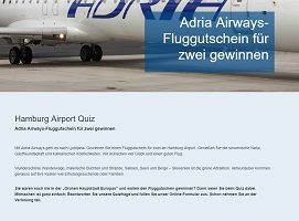 Adria Airways Gewinnspiel, Hamburg Airport Gewinnspiel