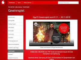 Samsung 65 Zoll Fernseher Gewinnspiel, Kabel Deutschland Gewinnspiel