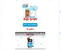 Code eingeben, Kinder Riegel Süße Grüße Aktion