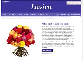 Fleurop Rosen-Strauß Gewinnspiel, Laviva Gewinnspiel