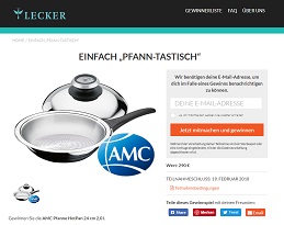 AMC Pfanne Gewinnspiel, Lecker Gewinnspiel