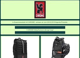 Chrome Rucksack Gewinnspiel, MTB-Sport Gewinnspiel