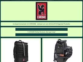 Chrome Rucksack Gewinnspiel, MTB-Sport Gewinnspiel