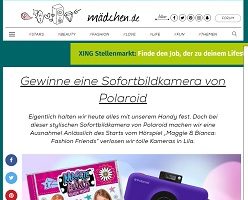 Polaroid Snap Touch Gewinnspiel, Mädchen Gewinnspiel