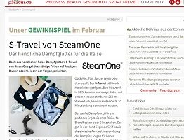SteamOne Dampfglätter Gewinnspiel, Paradisi Gewinnspiel
