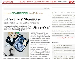 SteamOne Dampfglätter Gewinnspiel, Paradisi Gewinnspiel