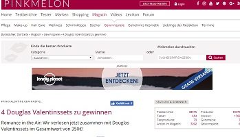 Douglas Produkt-Paket Gewinnspiel, Pinkmelon Gewinnspiel