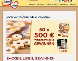 Sanella Bargeld Gewinnspiel, Sanella Gewinnspiel