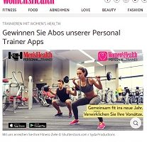 Personal Trainer App Jahres-Abo Gewinnspiel, WomensHealth Gewinnspiel
