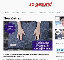 hejhej-mats Yogamatte Gewinnspiel, so gesund Gewinnspiel