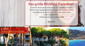 Korsika Reise Gewinnspiel, Blickfeld Gewinnspiel