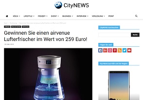 airvenue Lufterfrischer Gewinnspiel, CityNews Gewinnspiel