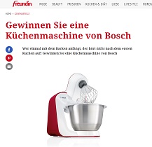 Bosch Küchenmaschine Gewinnspiel, Freundin Gewinnspiel