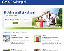 Bargeld Gewinnspiel, GMX Gewinnspiel