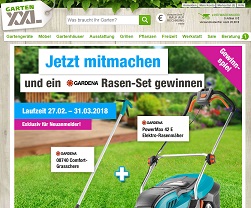 Gardena Elektro-Rasenmäher Gewinnspiel, GartenXXL Gewinnspiel