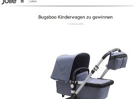 Bugaboo Kinderwagen Gewinnspiel, Jolie Gewinnspiel
