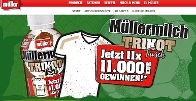 Müllermilch Trikot-Code Gewinnspiel, Müllermilch Gewinnspiel