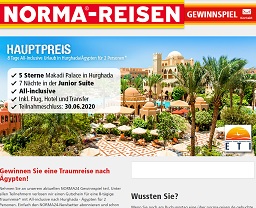 Ägypten Reise Gewinnspiel, Norma Gewinnspiel